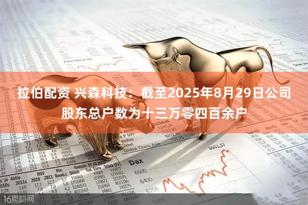 拉伯配资 兴森科技：截至2025年8月29日公司股东总户数为十三万零四百余户